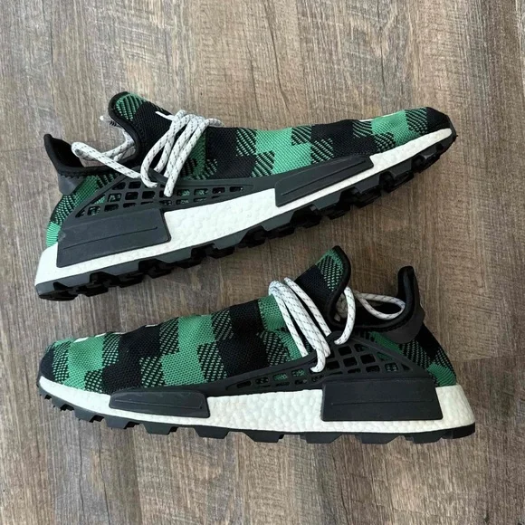 adidas | Shoes | Adidas Nmd Human Race Trail X Pharrell X Billionaire Boys  Club Bbc Green Plaid | Poshmark